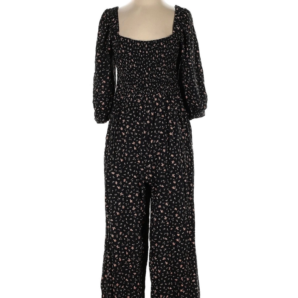 Madewell Floral Black Jumpsuit